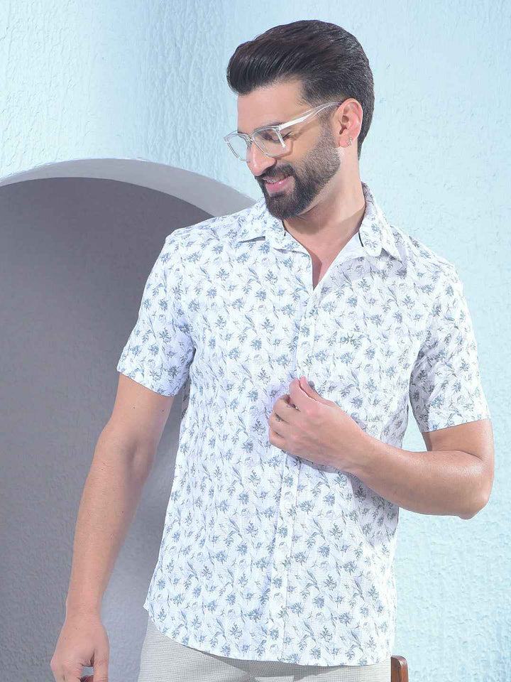 Green Floral Print Shirt