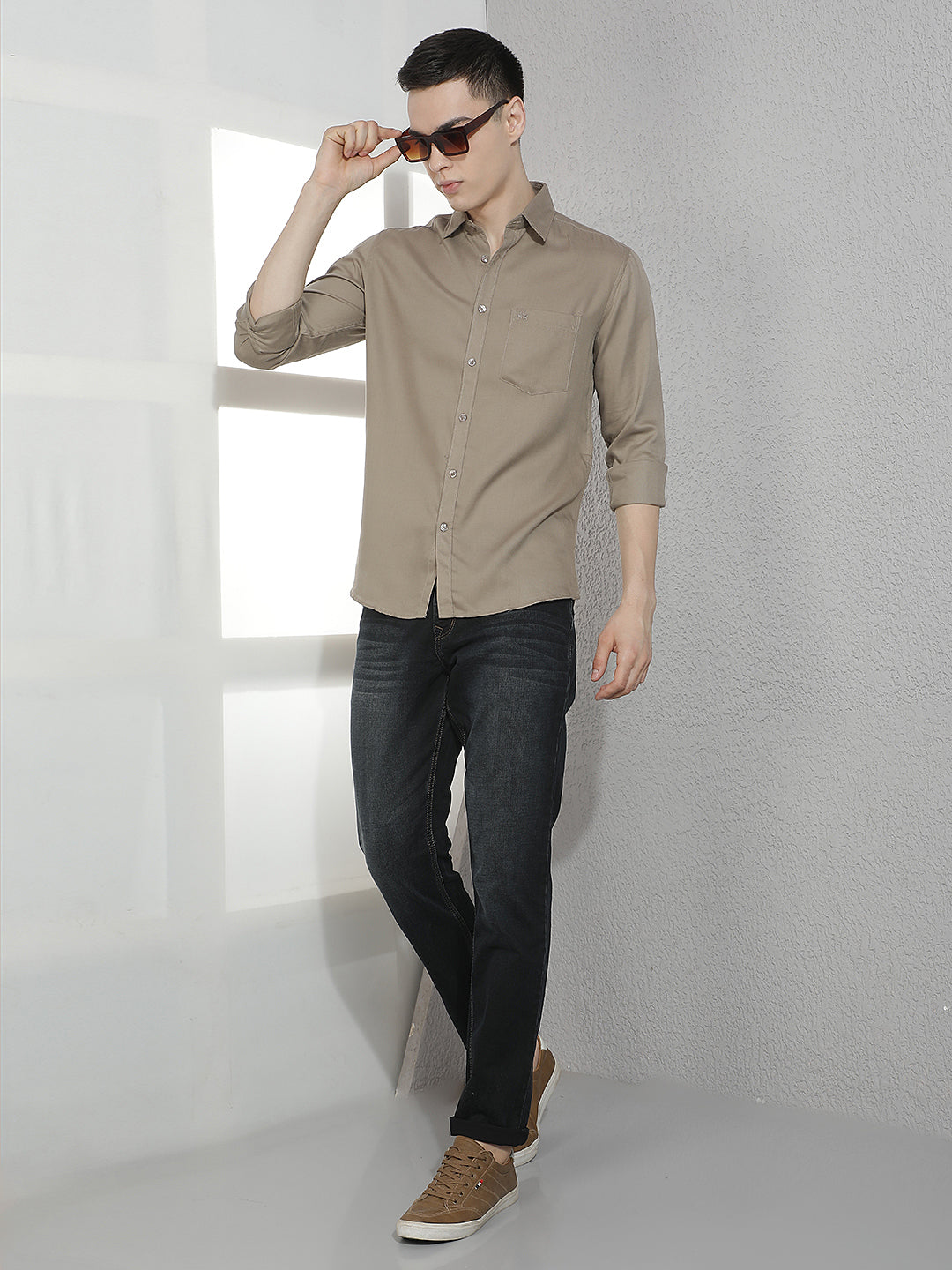 Trendy Olive Casual Shirt