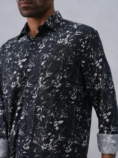Green Floral Print Shirt
