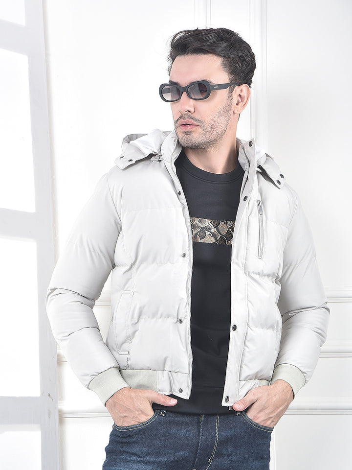 Grey Hooded Padded Jacket
