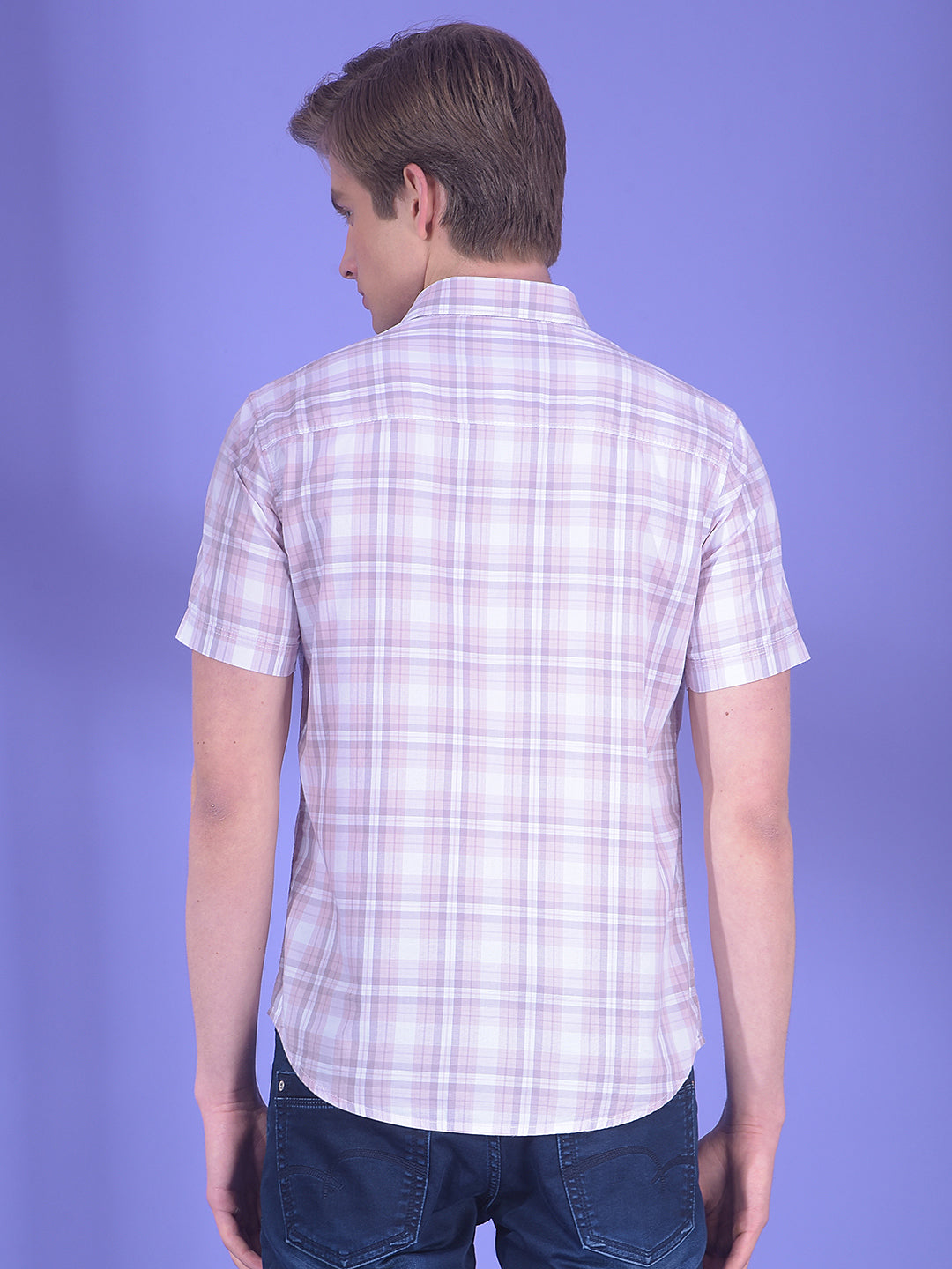 Pink Checked 100% Cotton Shirt