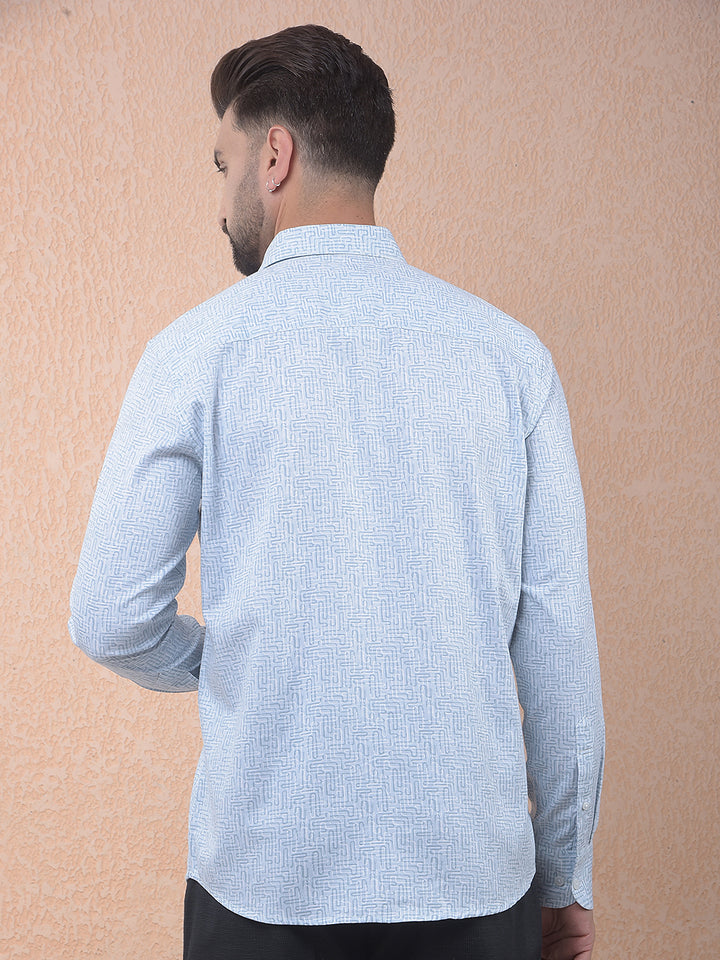 Blue Minimal Print Everyday Shirt
