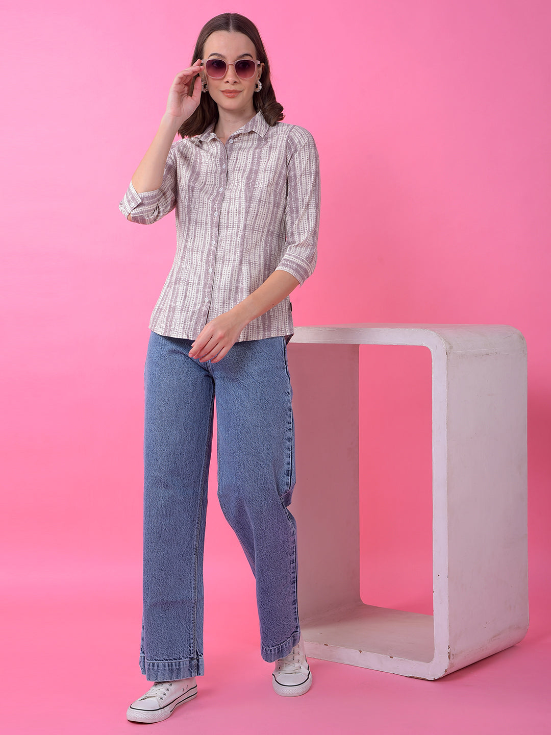 Purple Printed Shirt