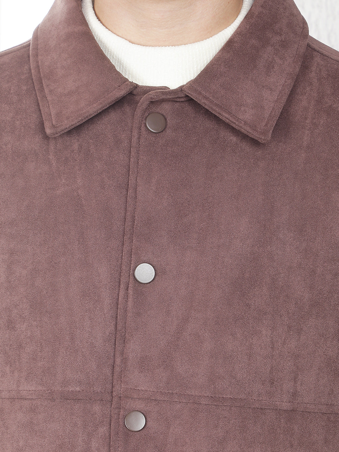 Brown Faux Suede Shacket