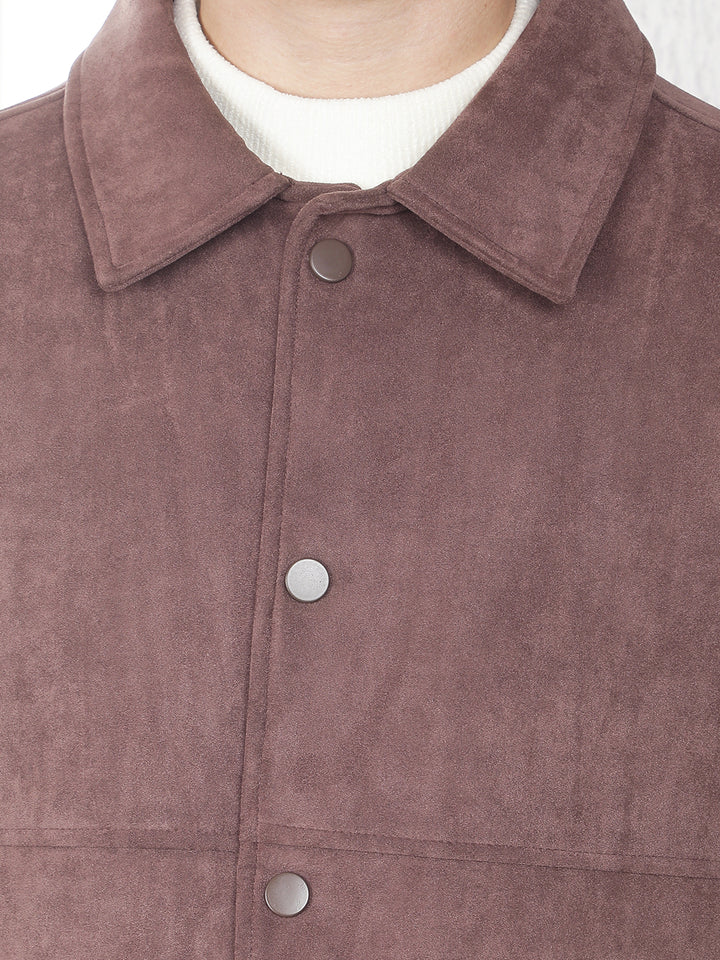 Brown Faux Suede Shacket