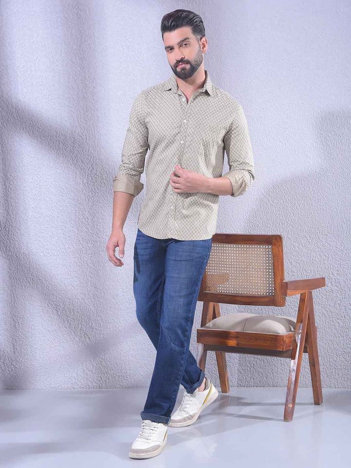 Brown Printed Shirt