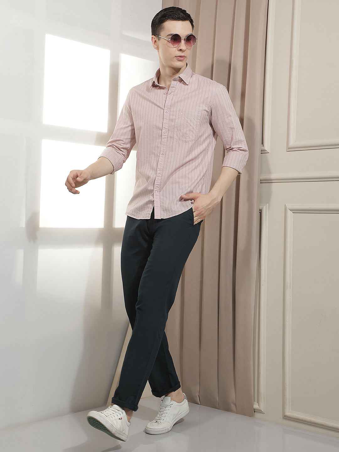 Navy Blue 100% Cotton Trousers