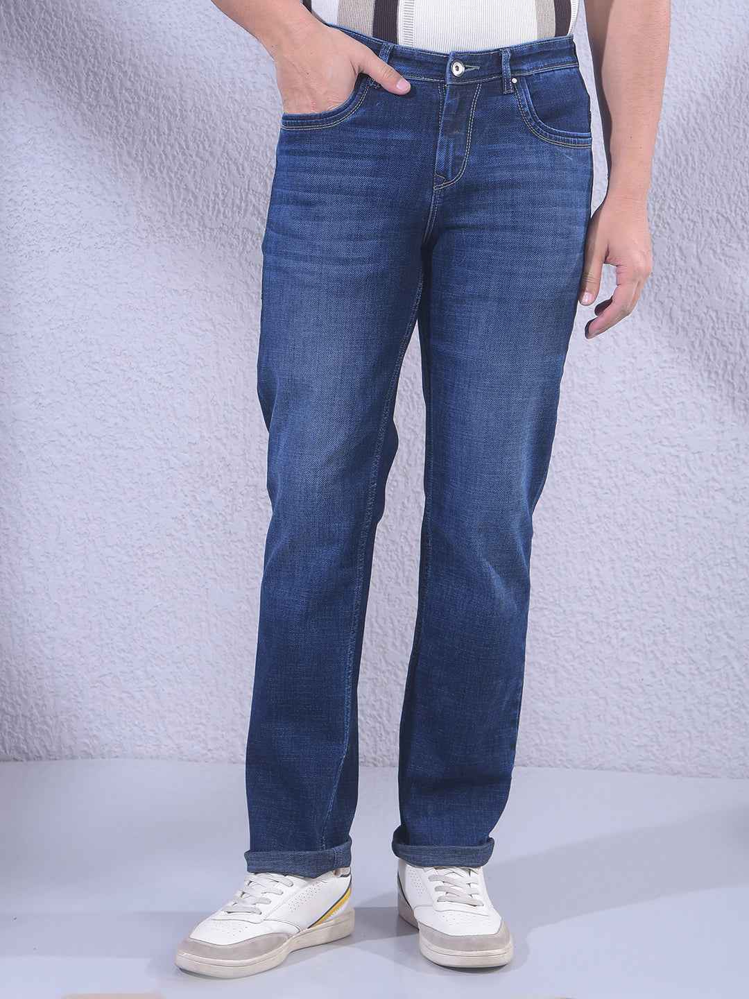 Deep Blue Straight Subtle Fade Jeans