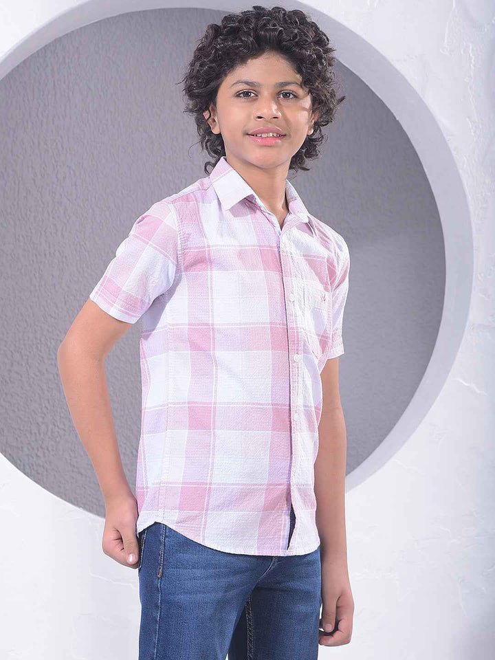 Pink Checked 100% Cotton Shirt