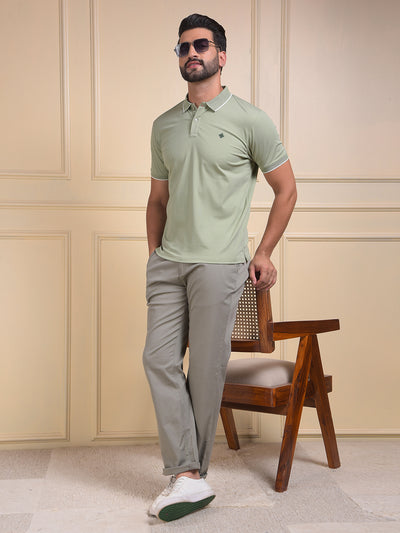 Modish Green Polo Neck T-Shirt