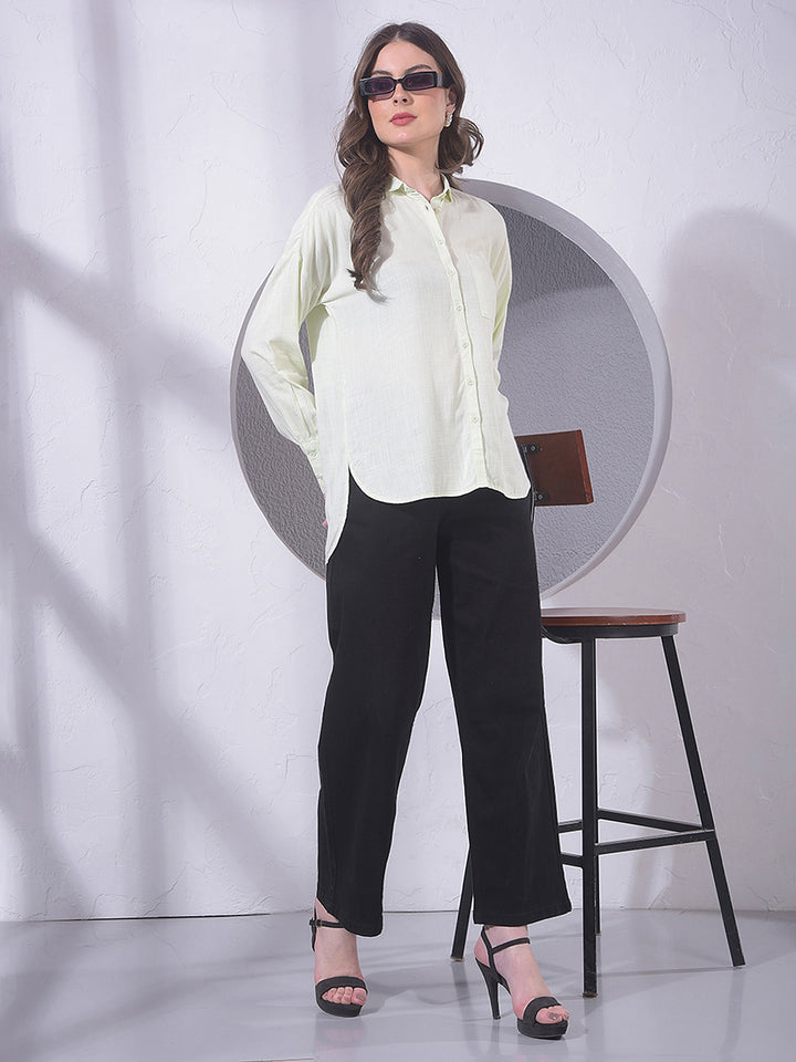 Light Green Long Sleeves Shirt - Women Shirts