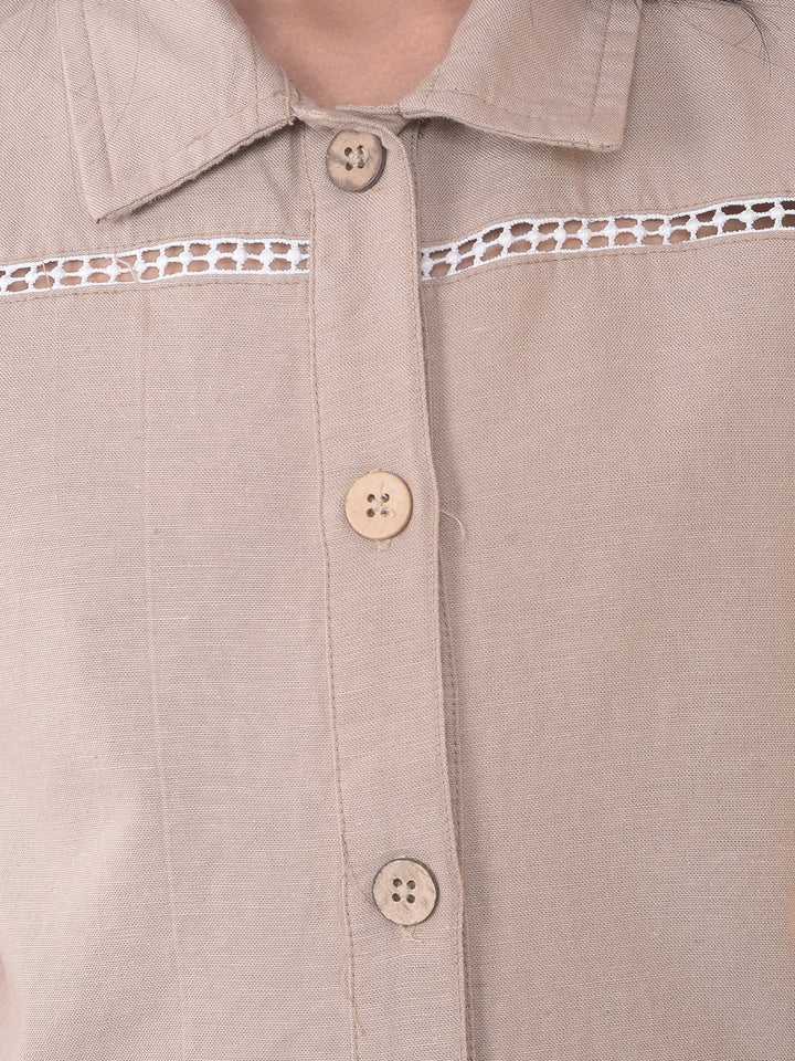 Modern Cream Beige Linen Shirt
