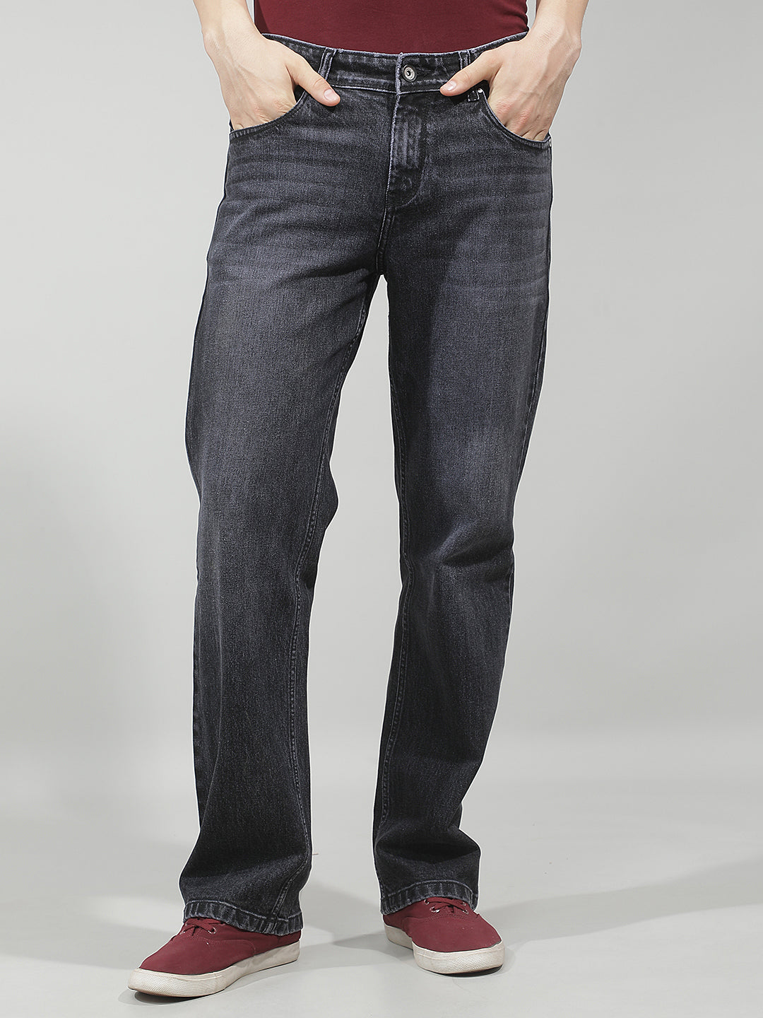 Grey 100% cotton Baggy Jeans