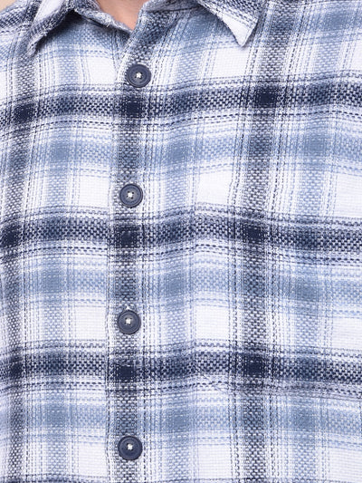 Blue Checked 100% Cotton Shirt