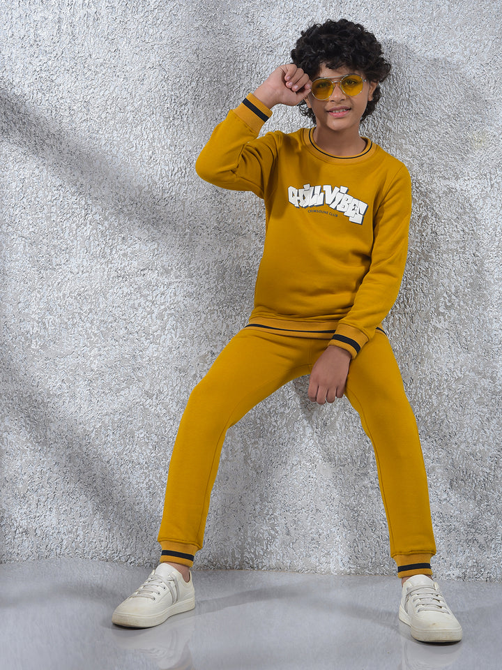 Mustard Typographic Print Sweatshirt