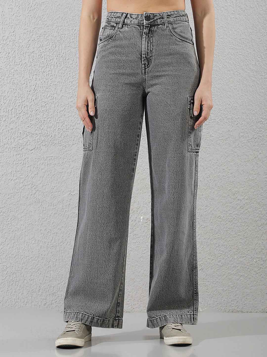 Grey Cargo 100% Cotton Jeans