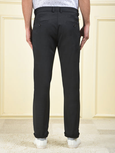 Pure Edge Black Printed Trousers
