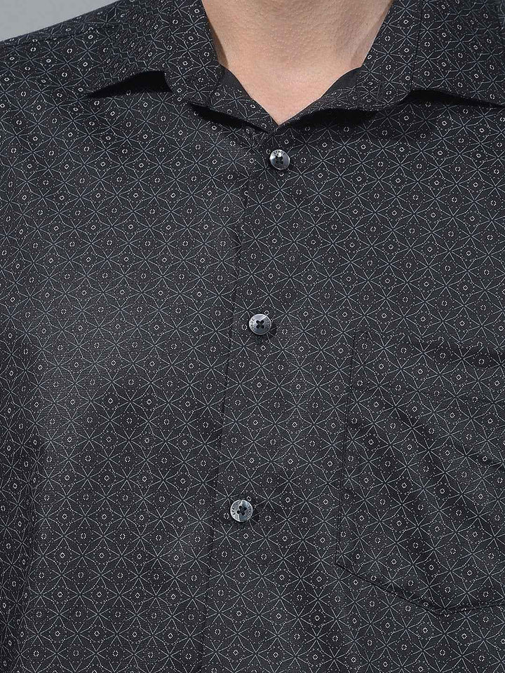 Black Floral Print Shirt