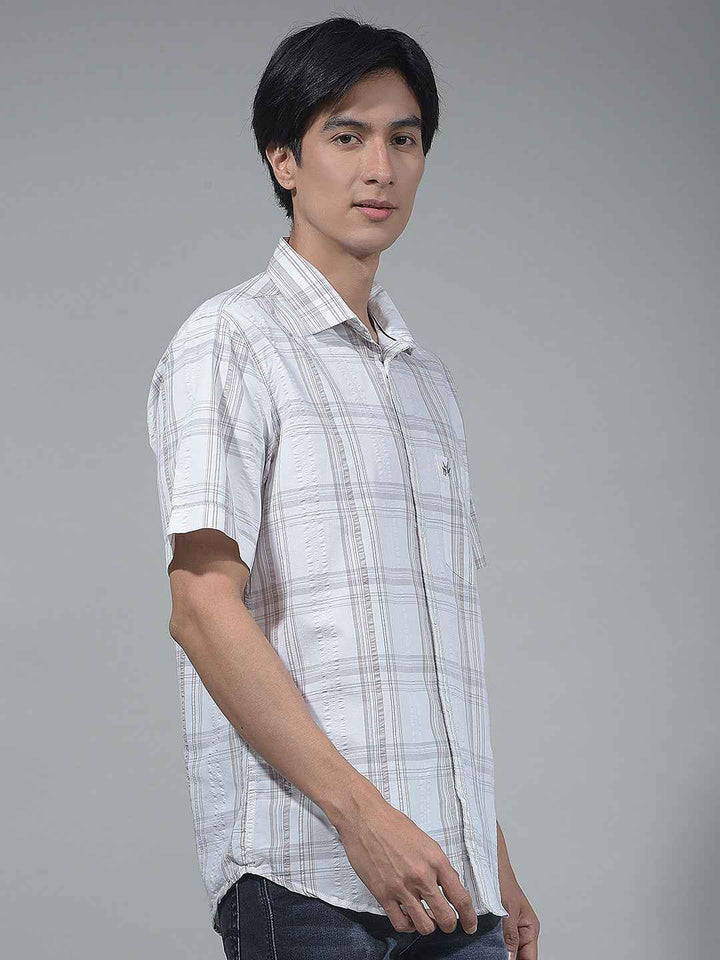 Beige Check Surface Shirt