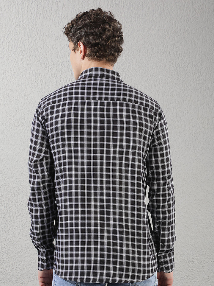 Black Checked 100% Cotton Shirt