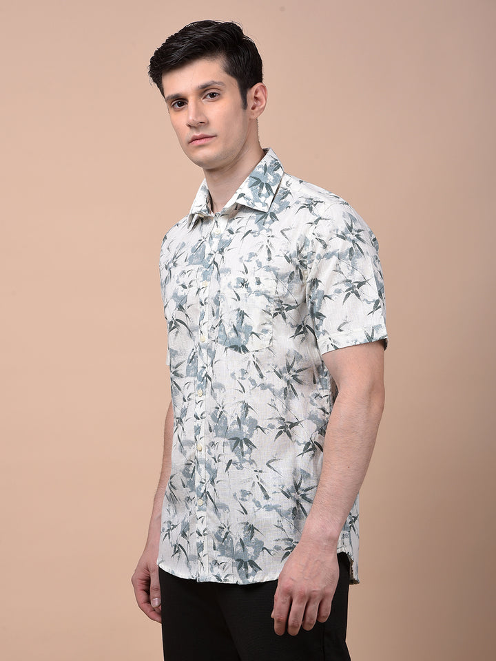 Green Floral Print Shirt