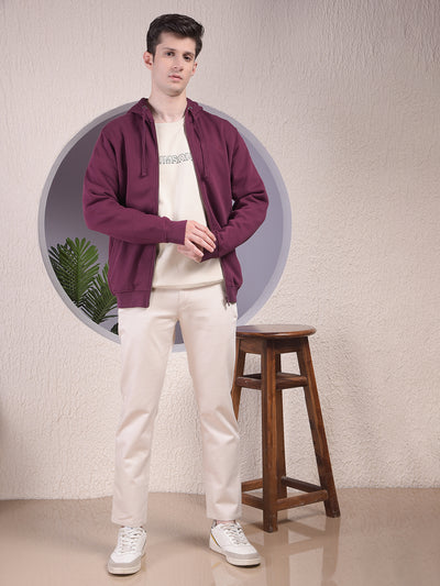 Dapper Wine Hooded Neck Sweatshirt