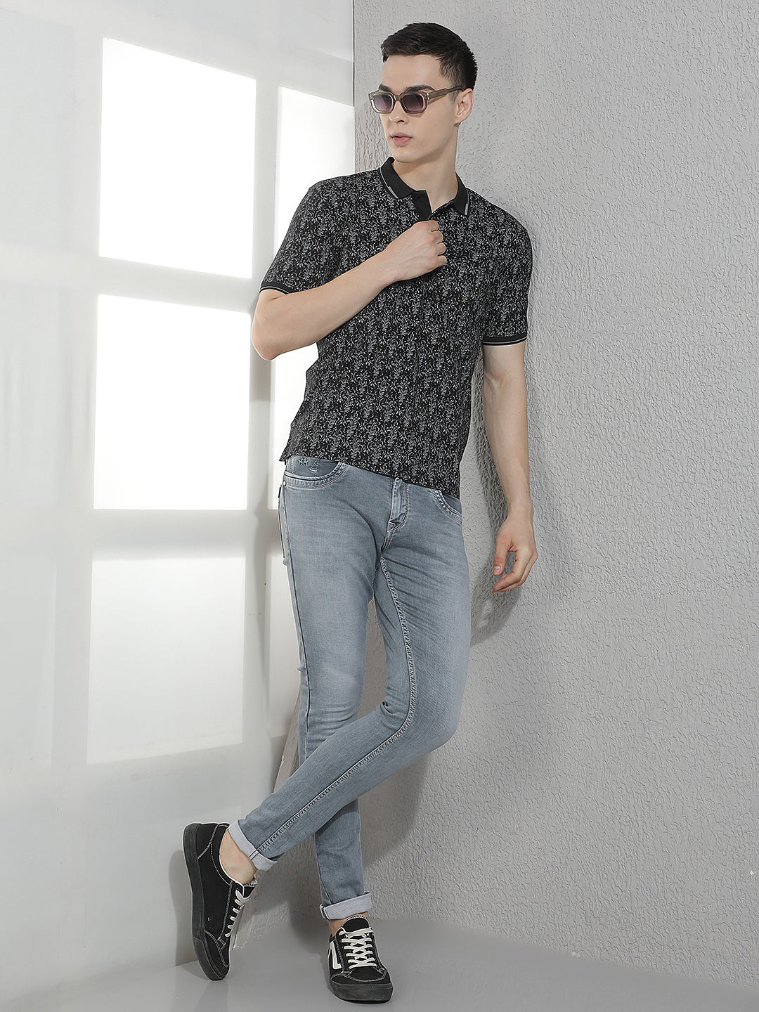 Black Floral Print T-Shirt