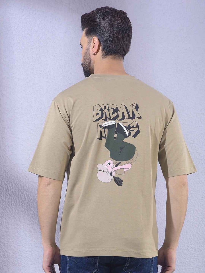 Green Graphic Print 100% Cotton Oversize T-Shirt