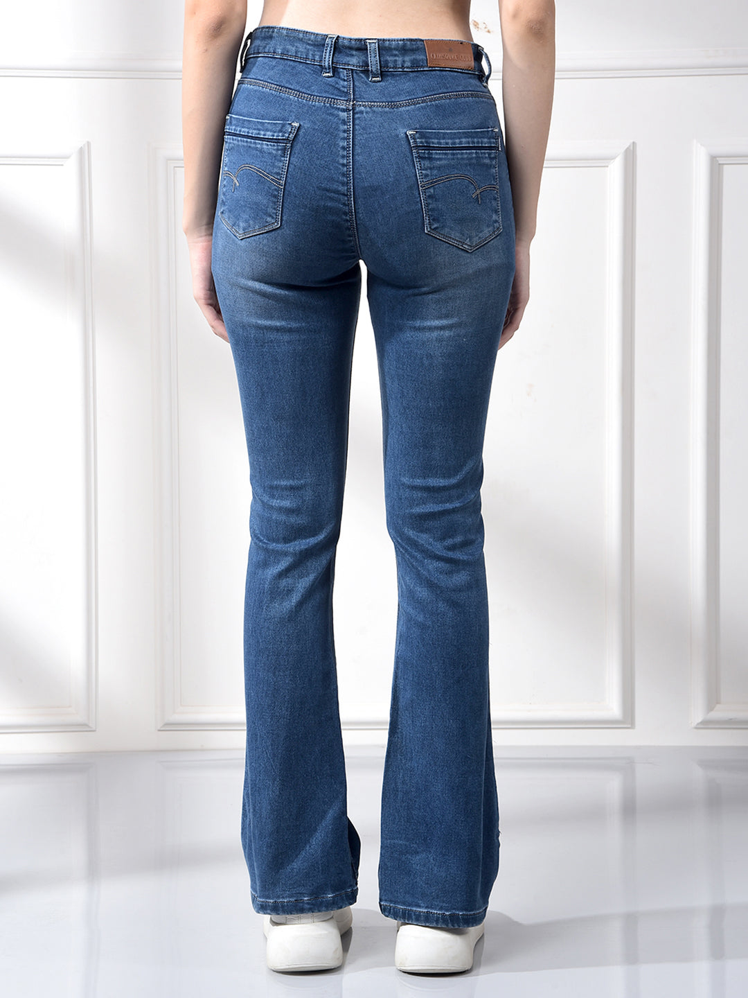 Blue Bootcut Jeans-Women Jeans-Crimsoune Club