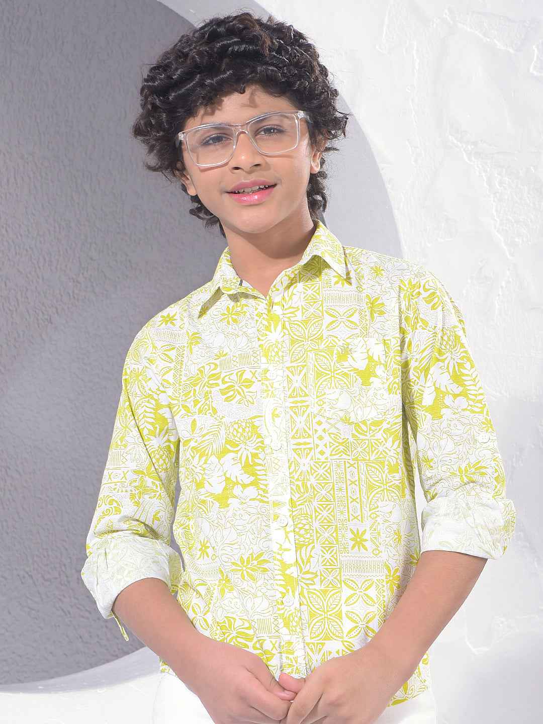 Green Floral Print Shirt