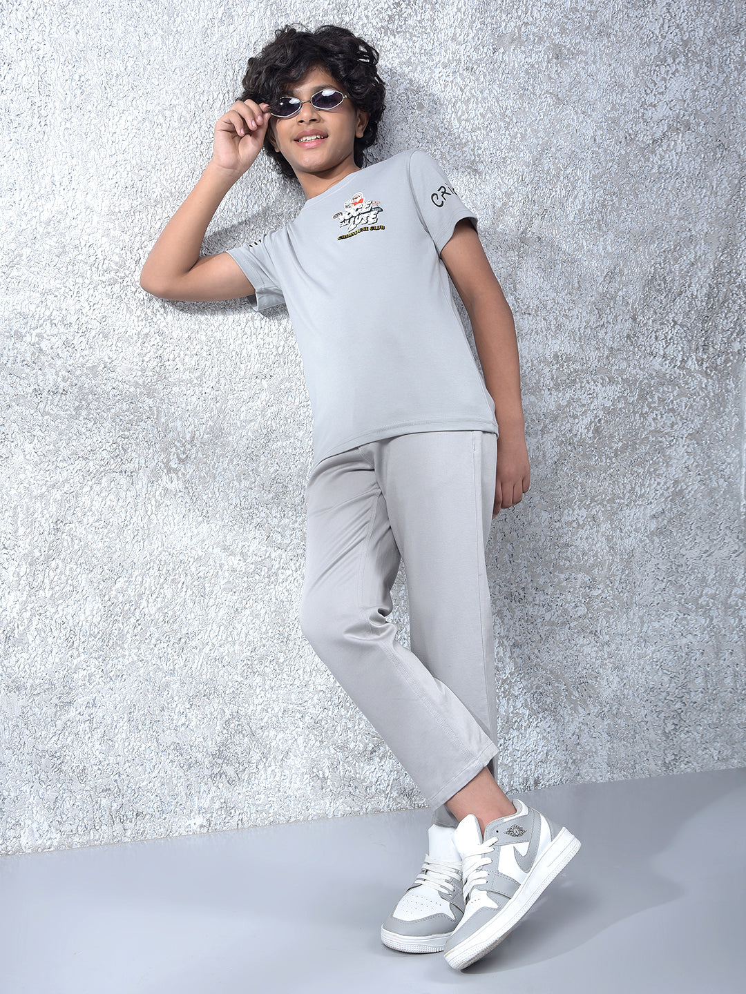 Grey Typographic Print T-Shirt