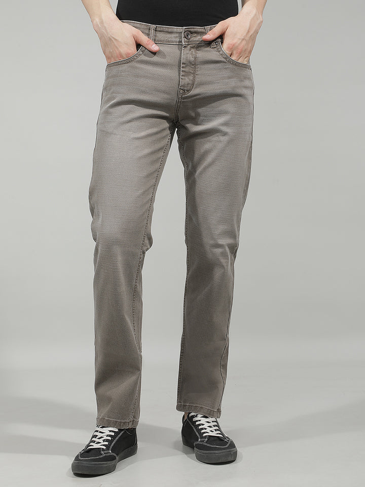 Sleek Safari Khaki Straight Jeans