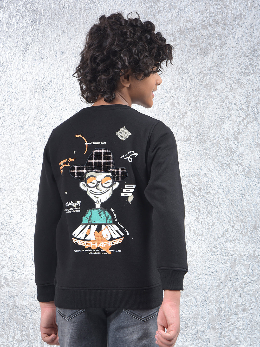 Black Graphic Print Sweatshirt