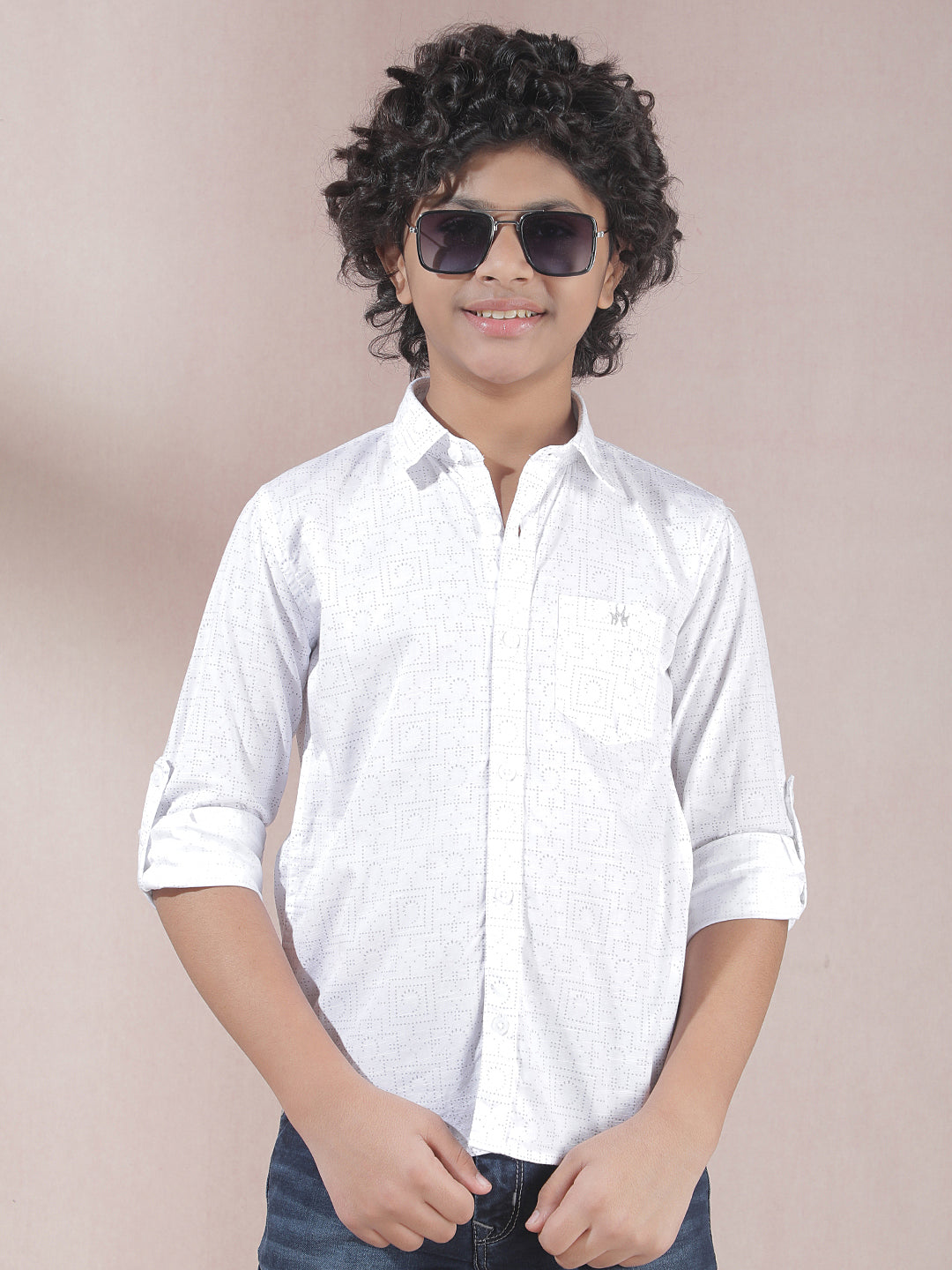 Radient White Printed Shirt