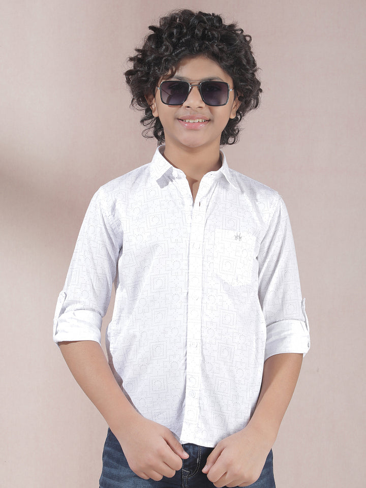 Radient White Printed Shirt