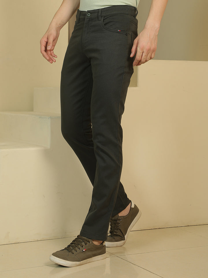 Tailored Earth Olive Dobby Trousers