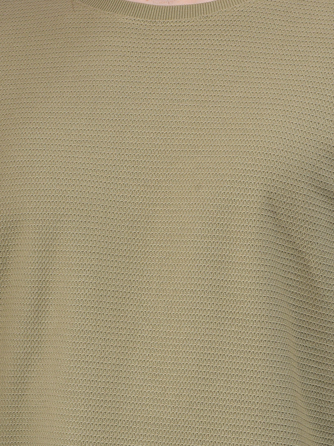 Olive Textured Knit Sweatshirt