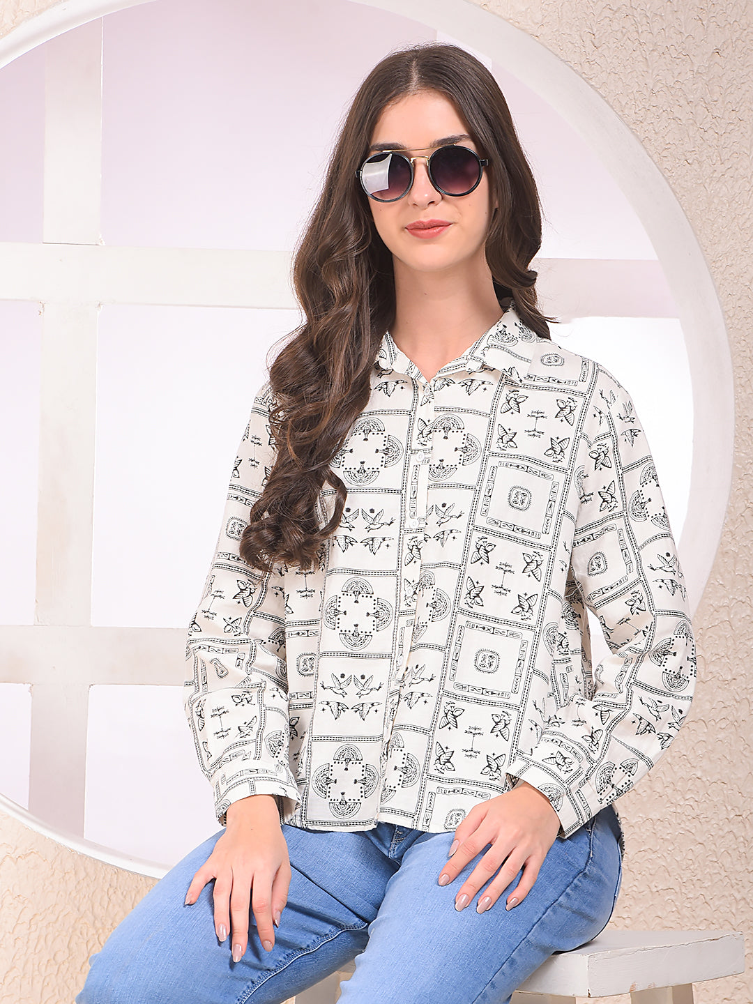 Black Printed 100% Cotton Shirt
