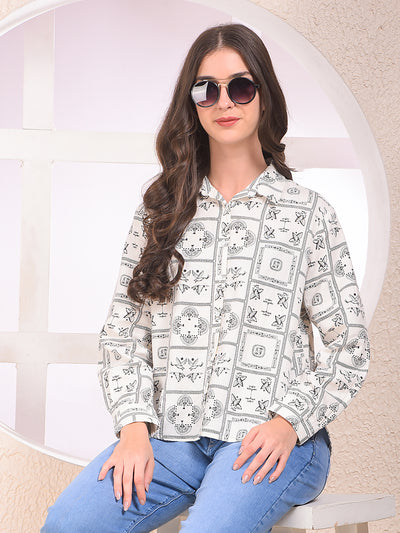 Black Printed 100% Cotton Shirt