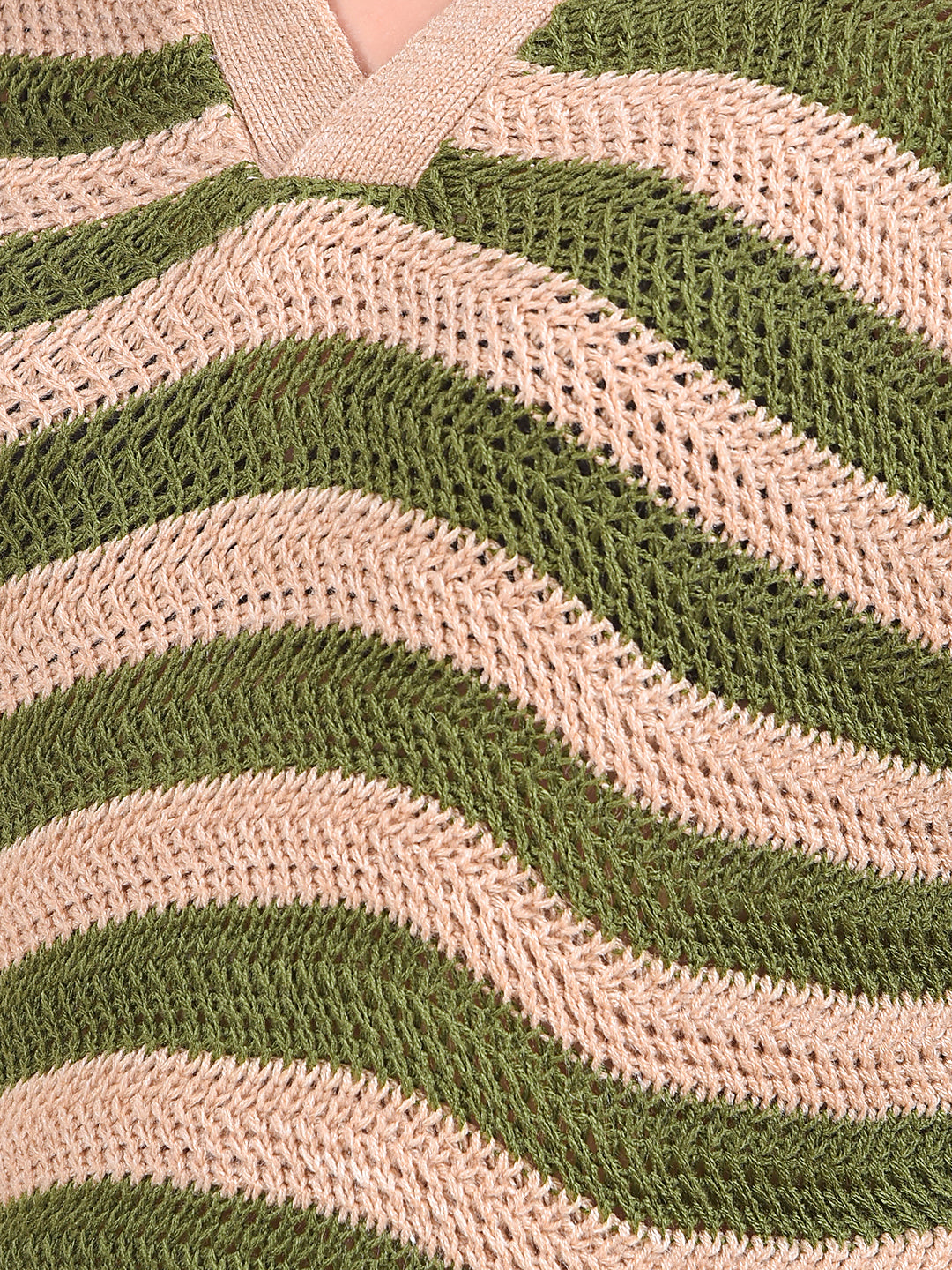 Olive Horizontal Stripes Sweater