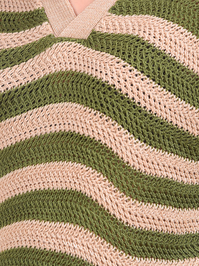 Olive Horizontal Stripes Sweater