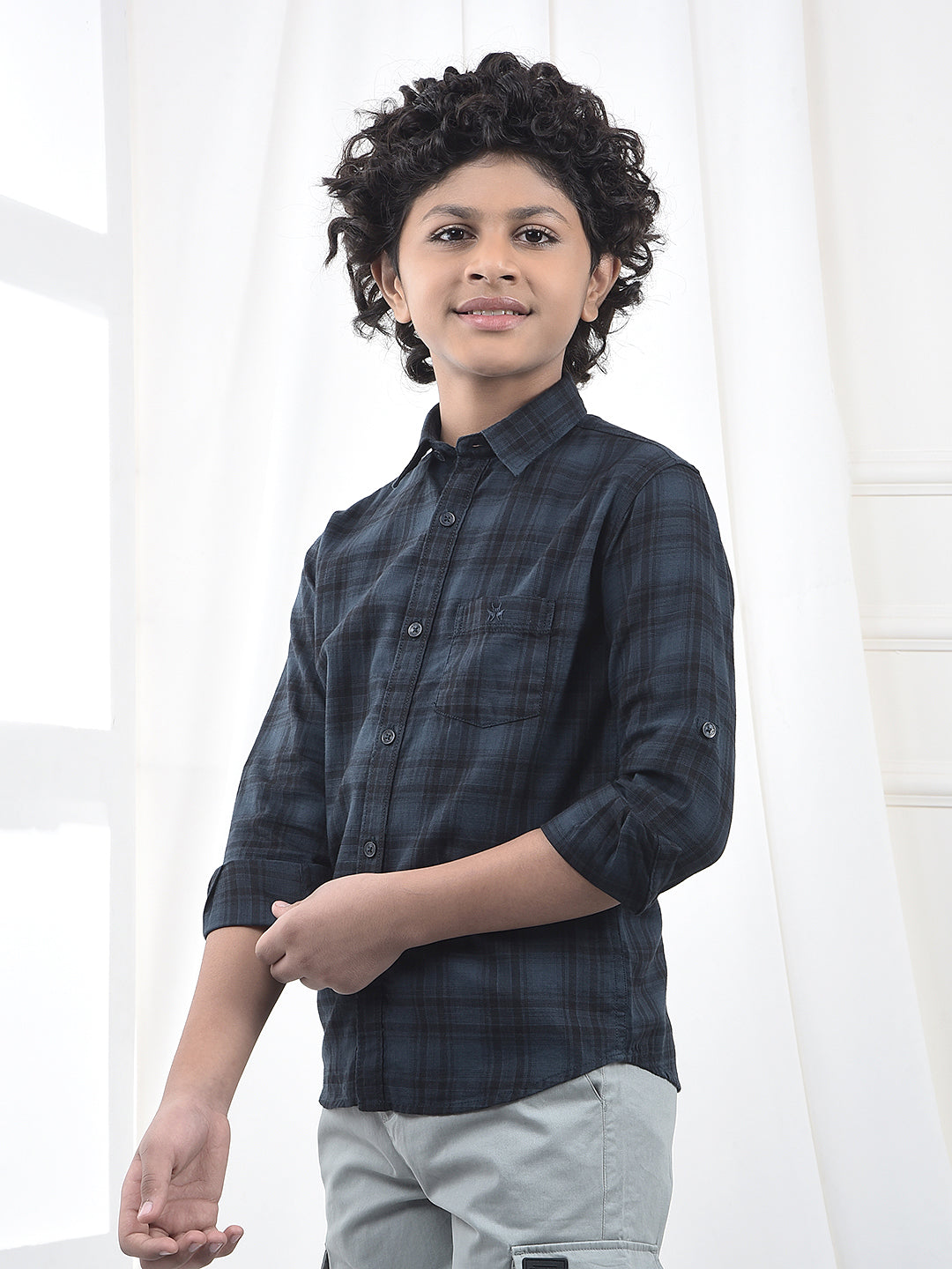 Green Checked 100% Cotton Shirt