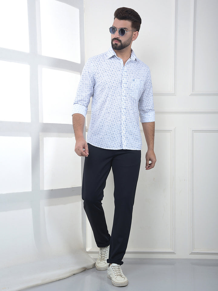 Royal Blue Printed Shirt