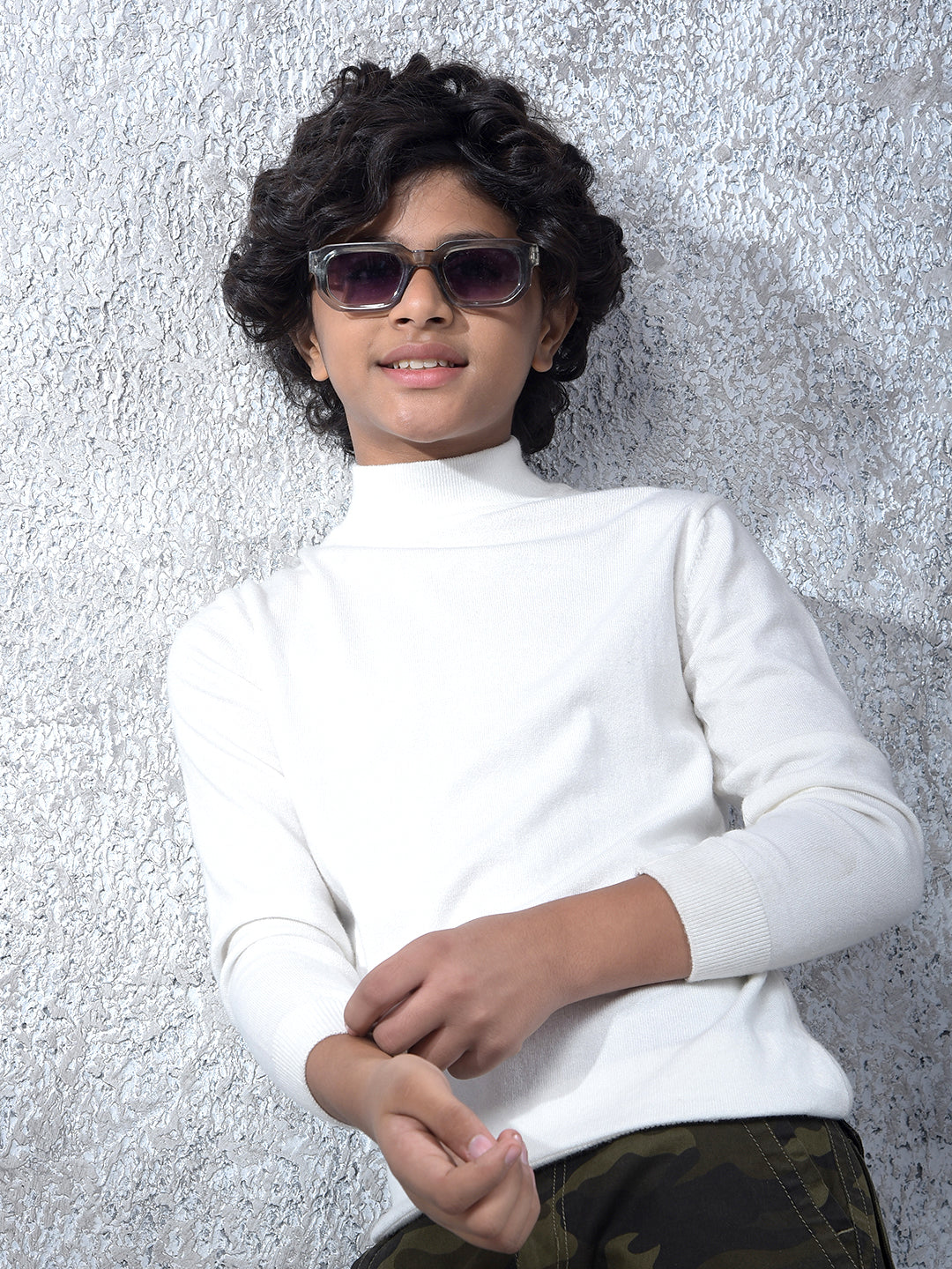 Heritage White High Neck Sweater