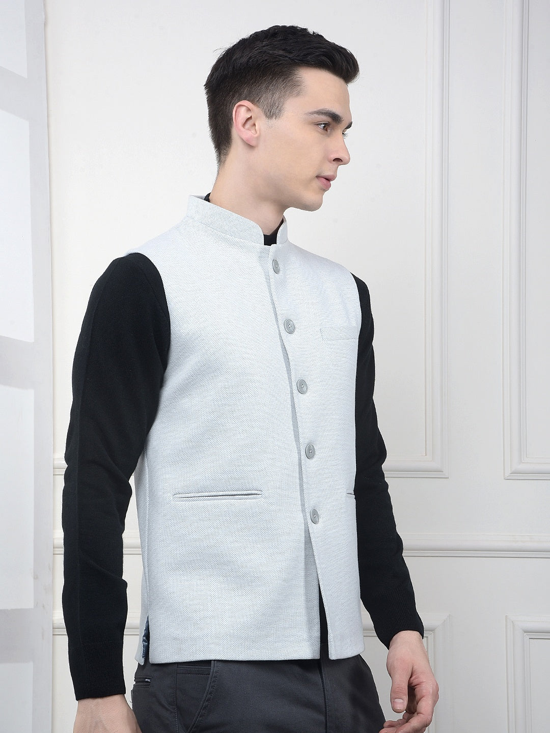 Athleisure Grey Jacquard Waist Coat