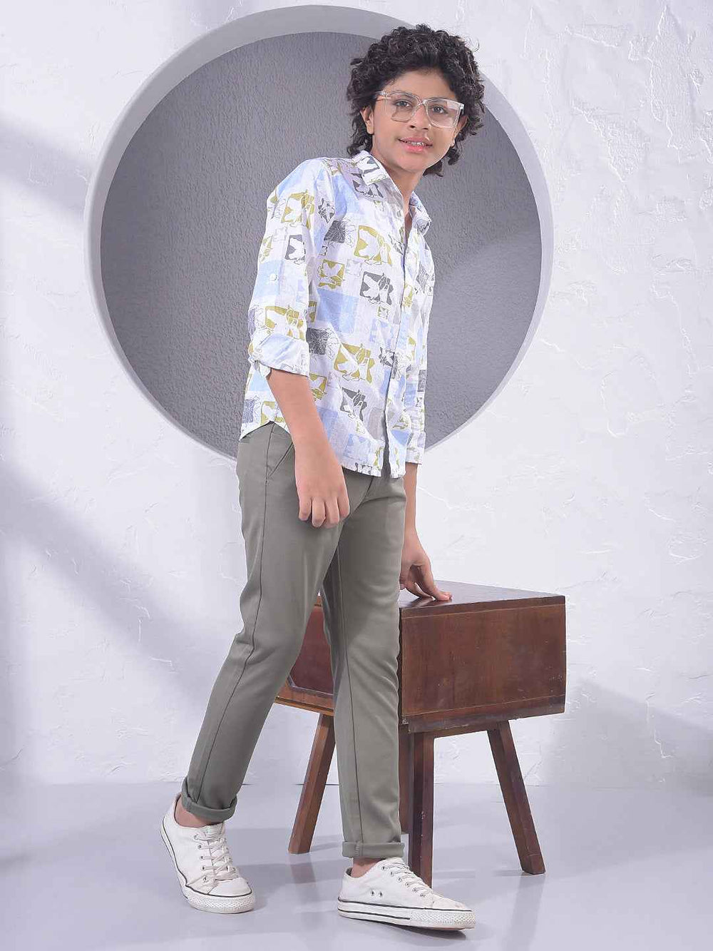 White Printed 100% Cotton Shirt