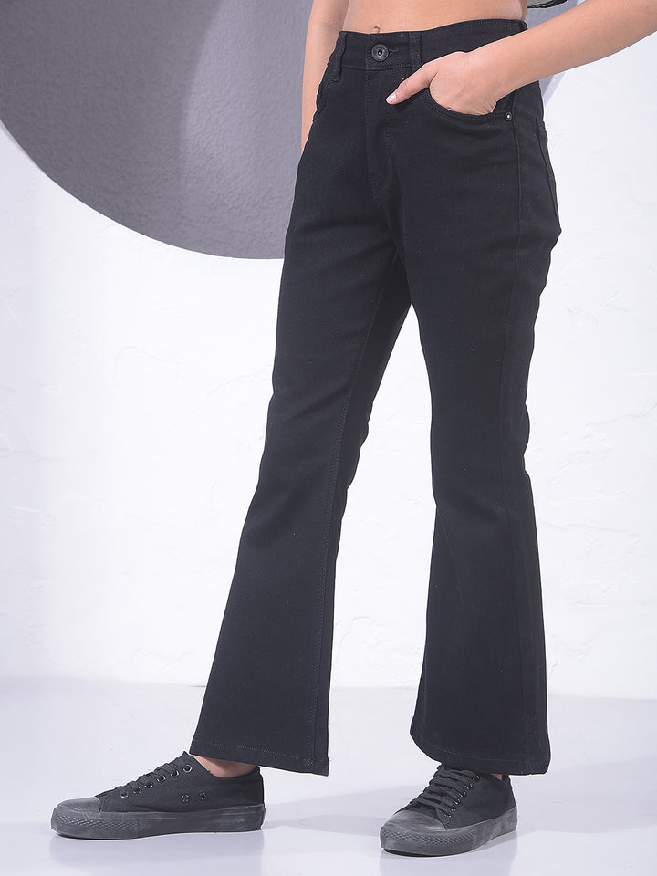 Jet Black Flared Bootcut Jeans