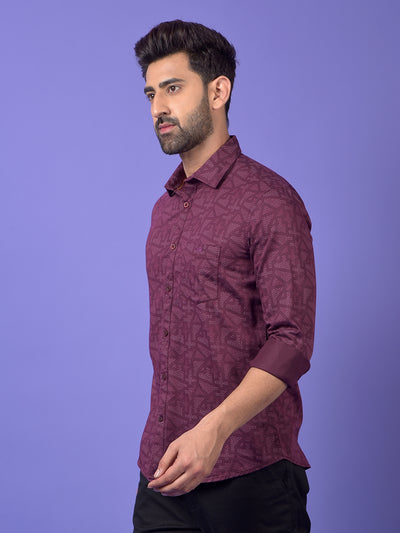 Maroon Printed Shirt