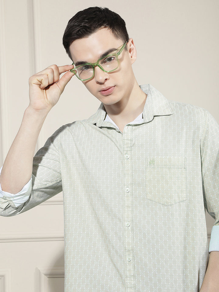 Classic Pine Green Printed Shirt
