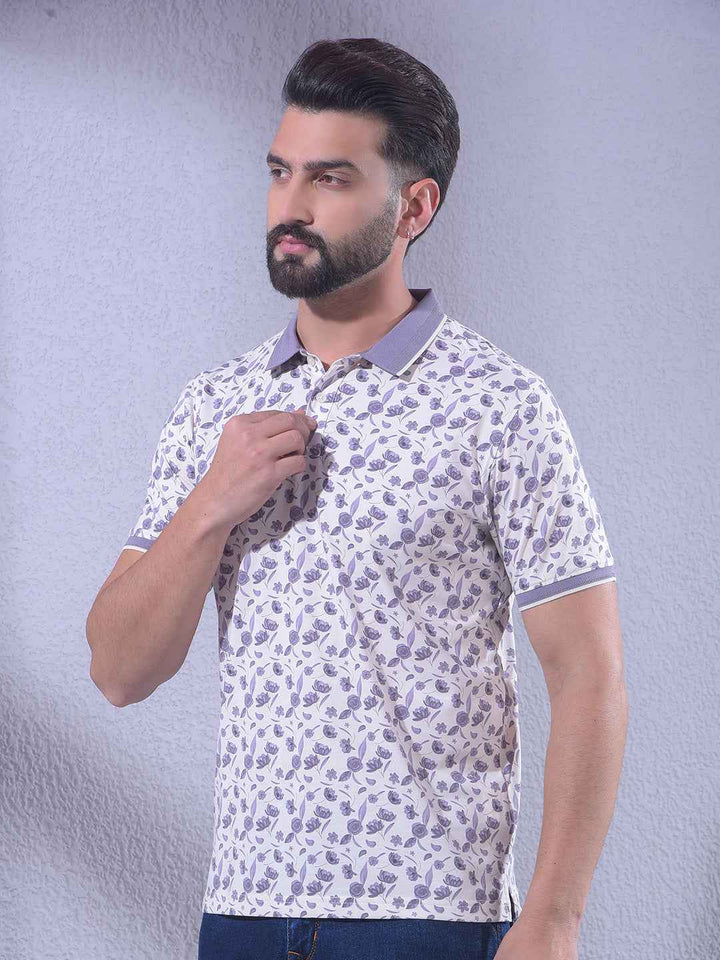 Purple Floral Print T-Shirt